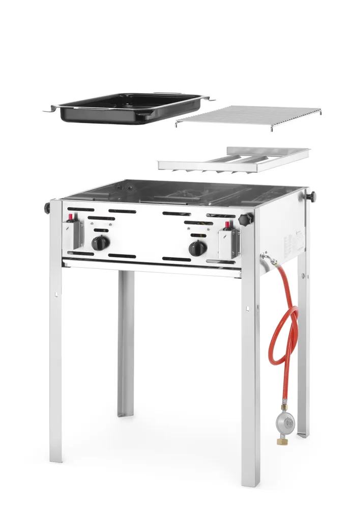 Grelhador a Gás 11,6kW com Grelha e Frigideira 650x540mm