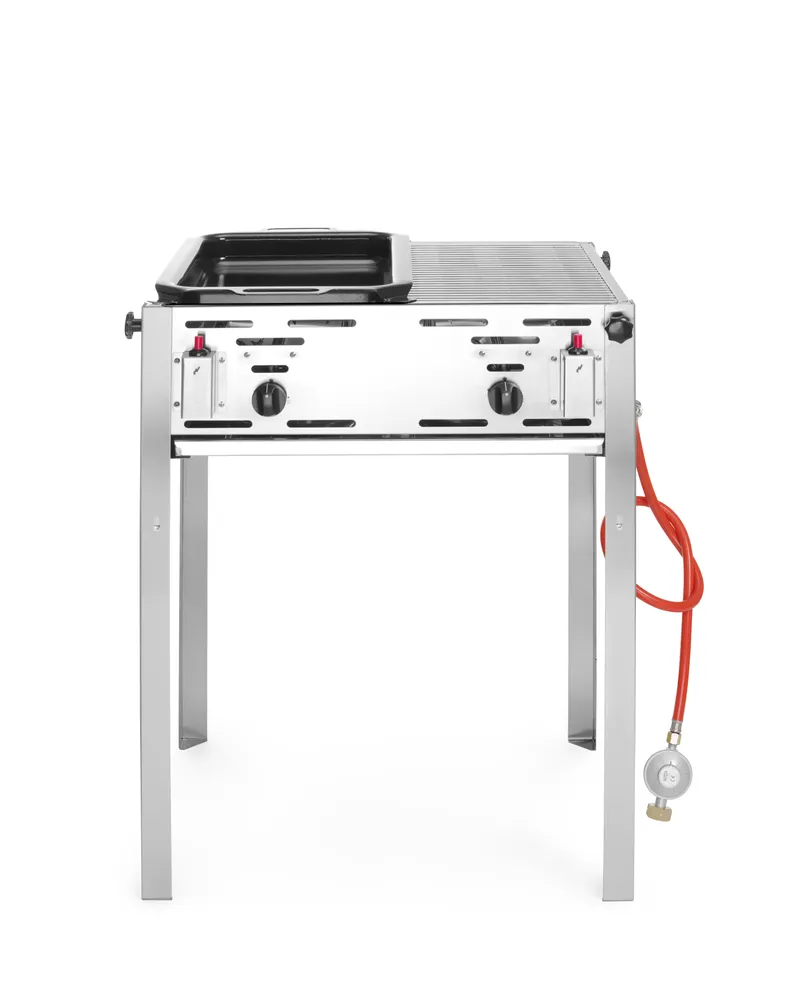 Grelhador a Gás 11,6kW com Grelha e Frigideira 650x540mm