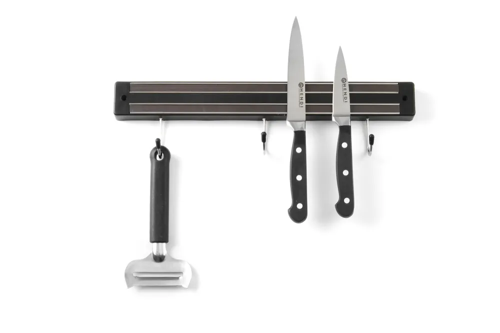 Íman para Facas com 3 Ganchos, 340mm, Preto