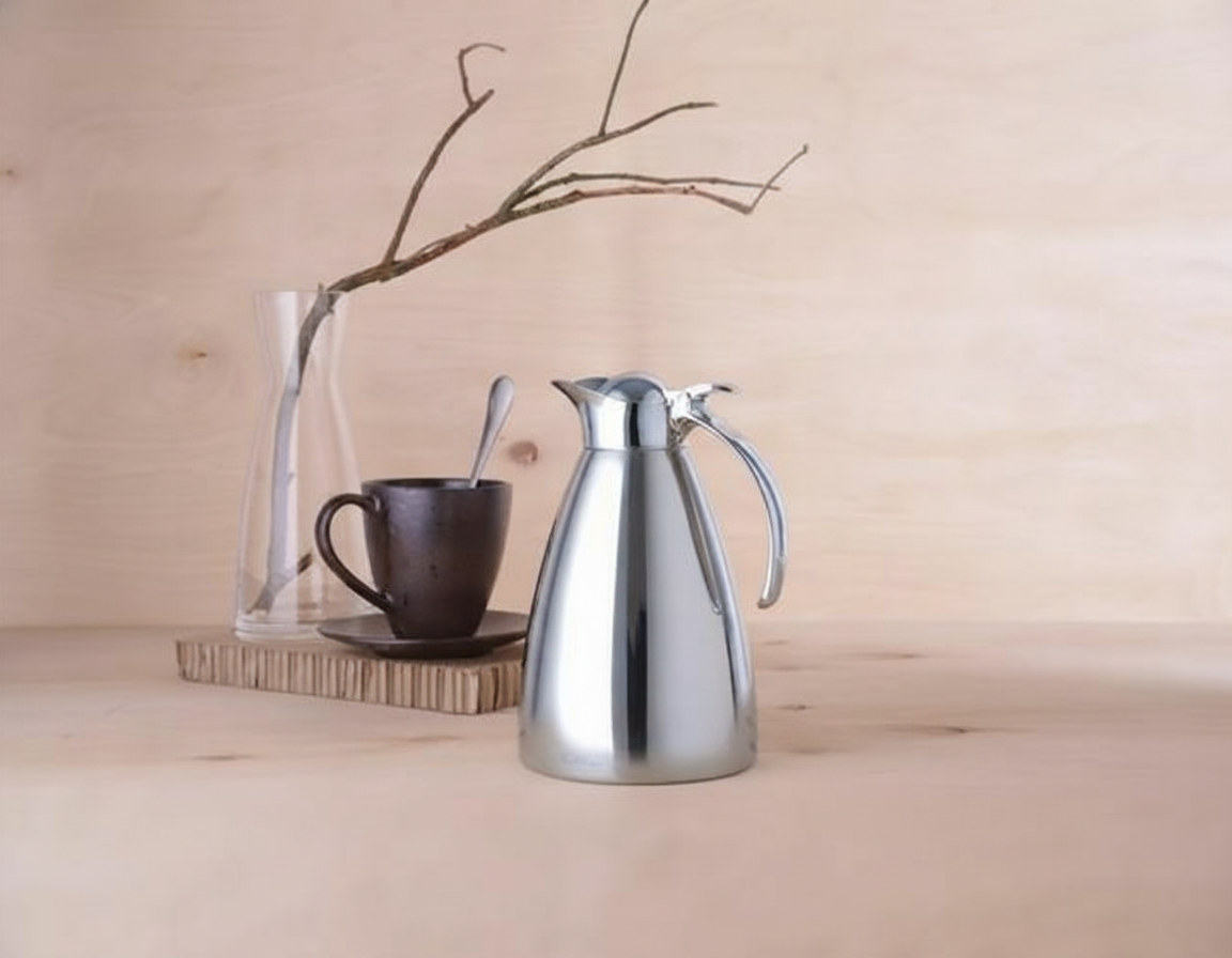 Jarro Térmico de Vácuo 1L Inox — Serviço de Mesa Profissional