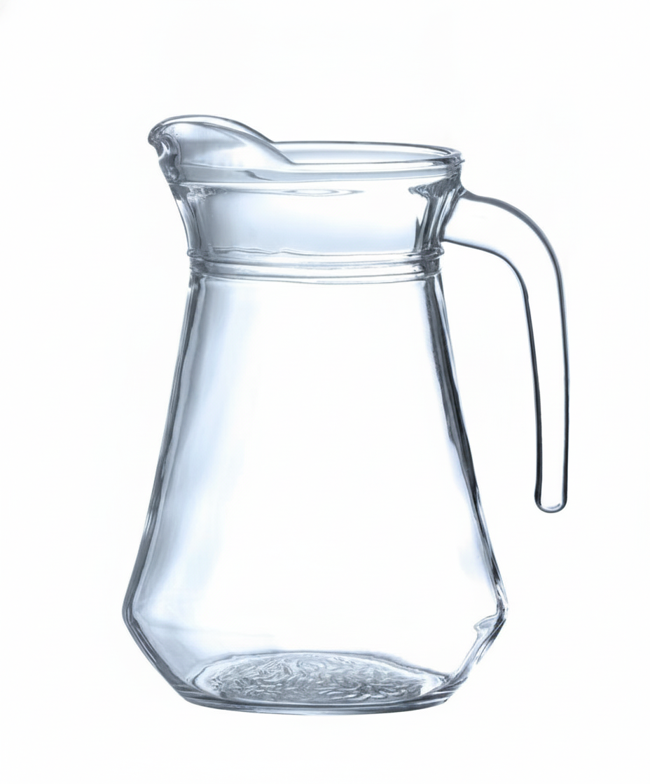 Jarro de Vidro 1,3L com Pega e Bico para Serviço de Mesa