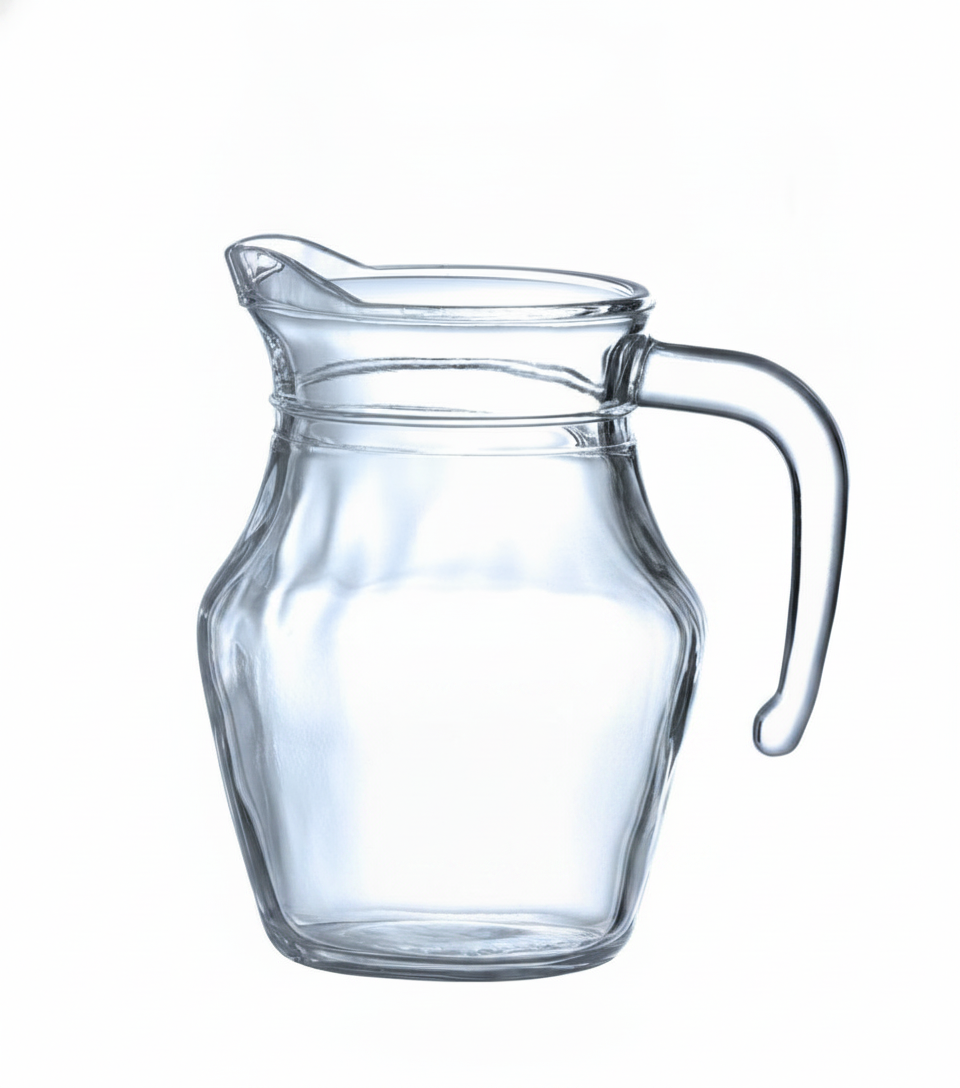 Jarro de Vidro 1,3L com Pega e Bico para Serviço de Mesa