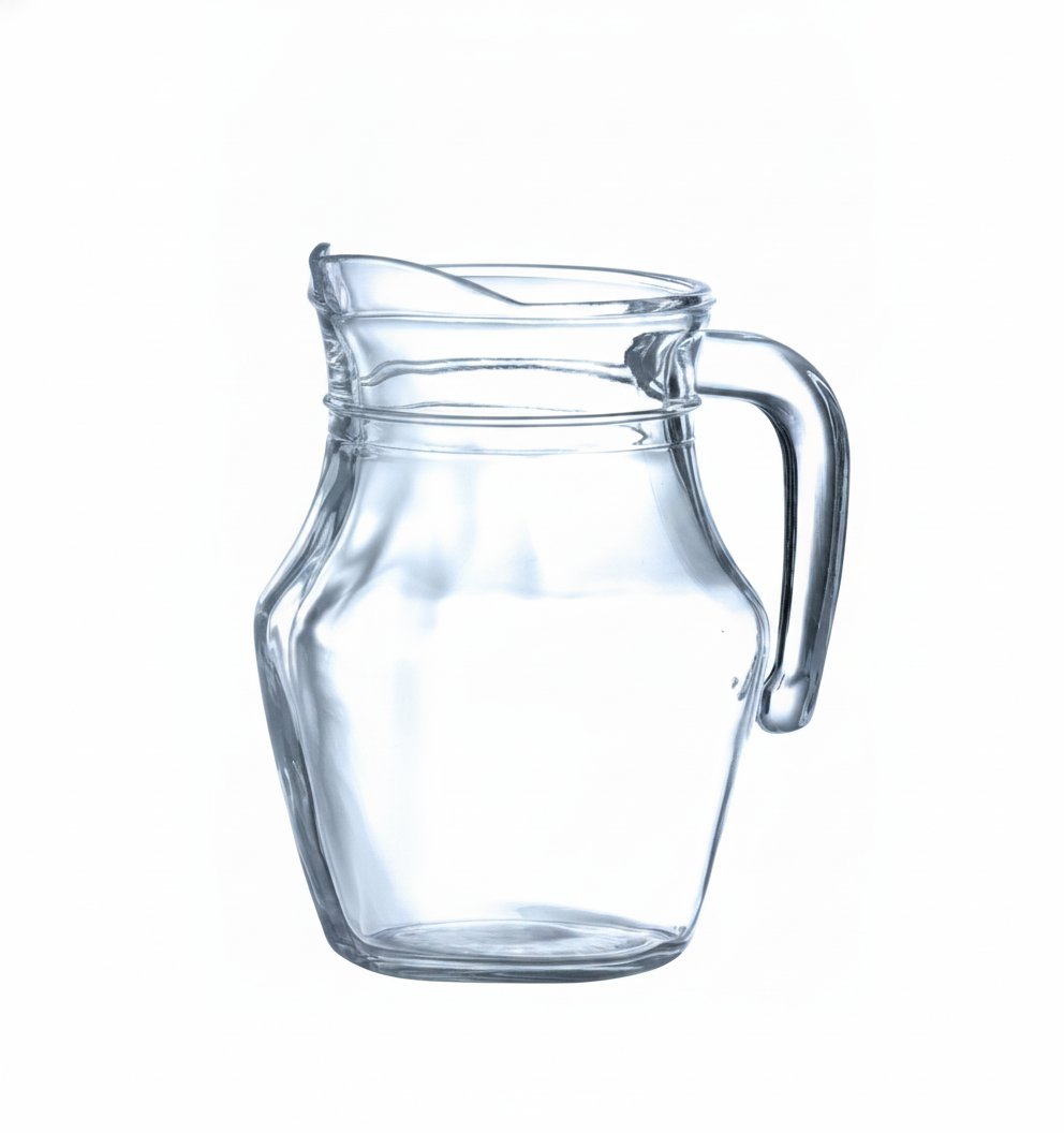 Jarro de Vidro 1,3L com Pega e Bico para Serviço de Mesa