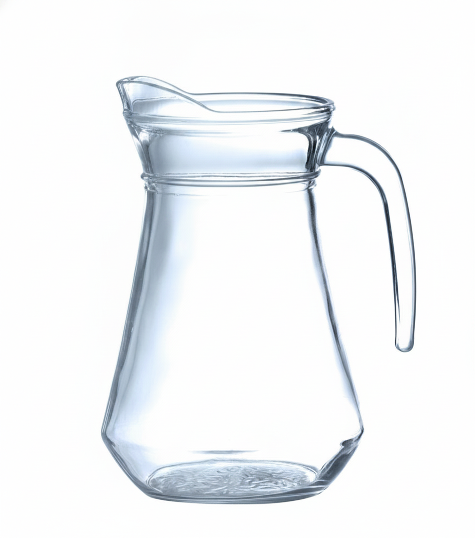 Jarro de Vidro 1,3L com Pega e Bico para Serviço de Mesa