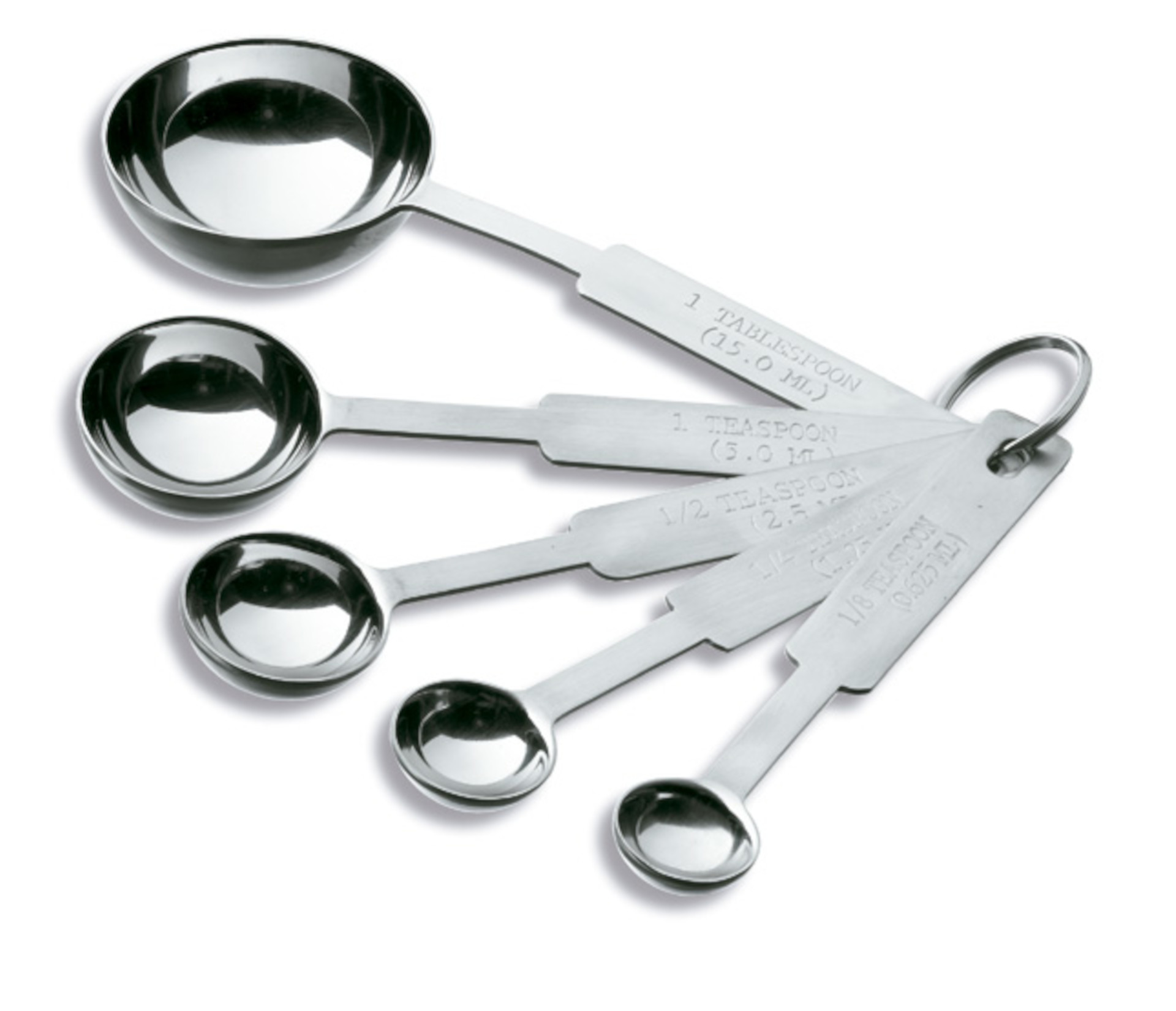 Jogo 5 Colheres Medidoras Inox 18/10 para Cozinha Profissional
