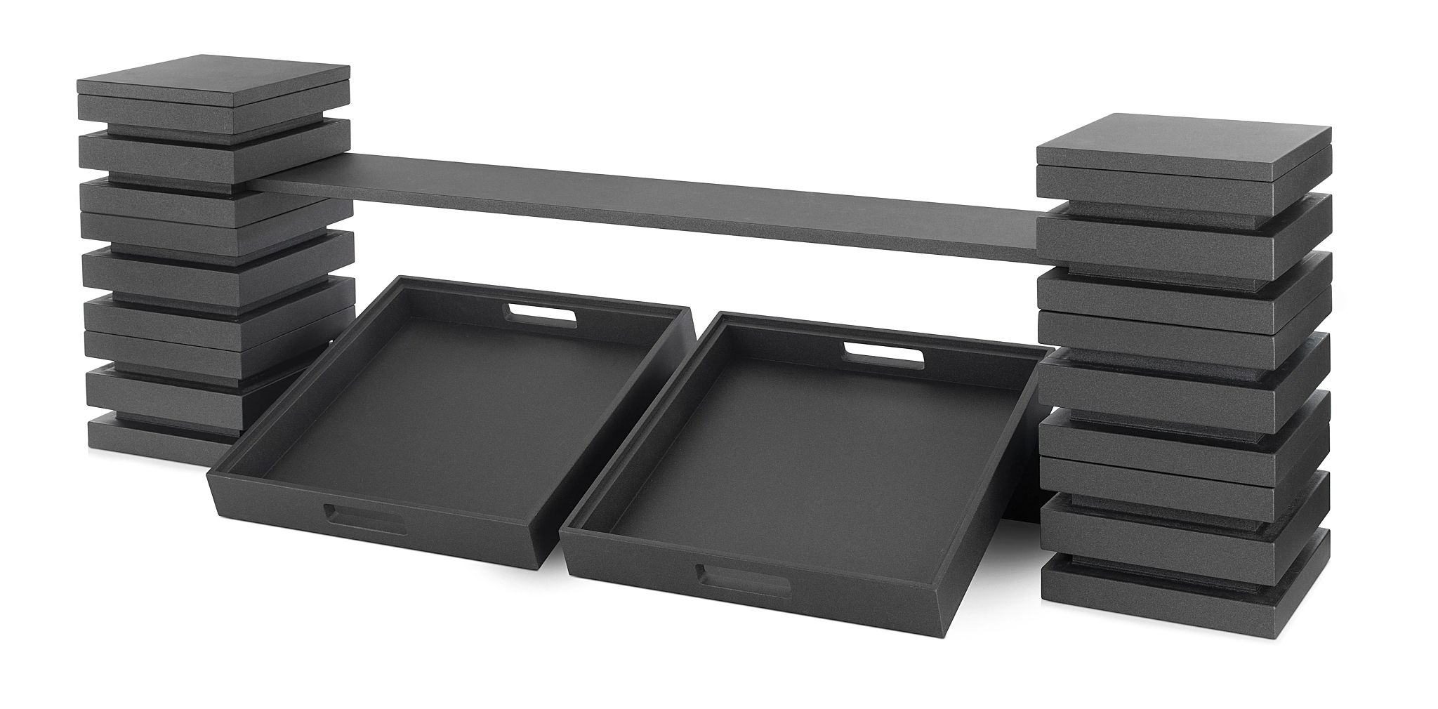 Kit de Apresentação Buffet 2 Níveis 141 cm – Madeira Preta
