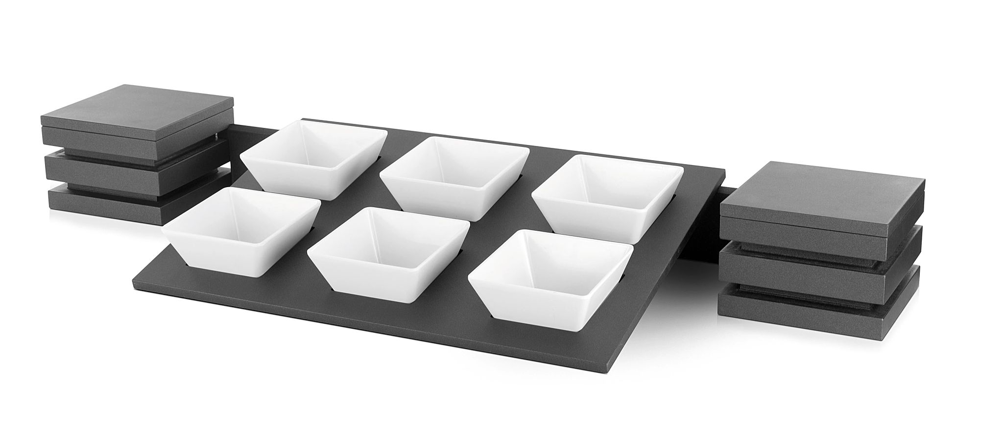 Kit Apresentação Buffet 6 Taças Quadradas
