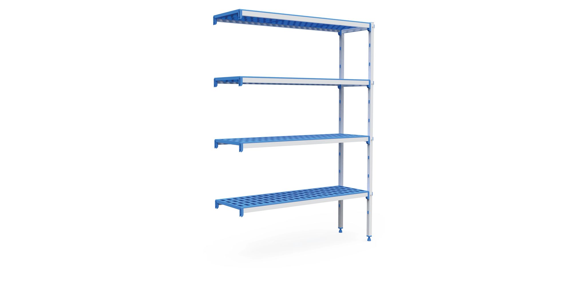 Estante Modular de Canto, 4 Níveis, Alumínio/Polipropileno, 1810x385 mm