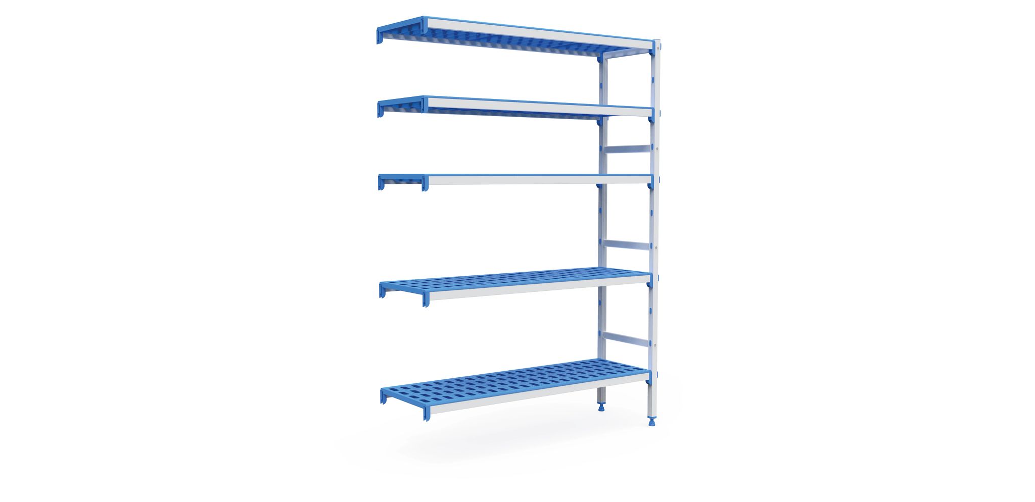 Estantes Modulares 5 Níveis Alumínio Polipropileno 2795x385mm