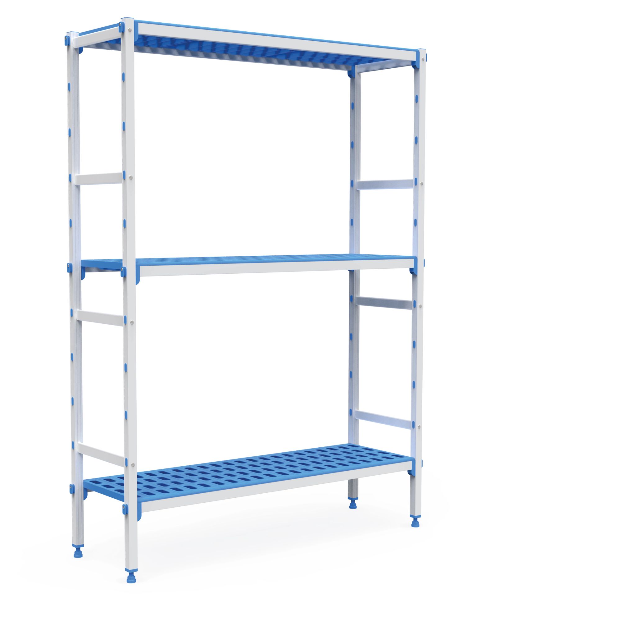 Estante Modular 3 Níveis 5186x555mm Alumínio/Polipropileno