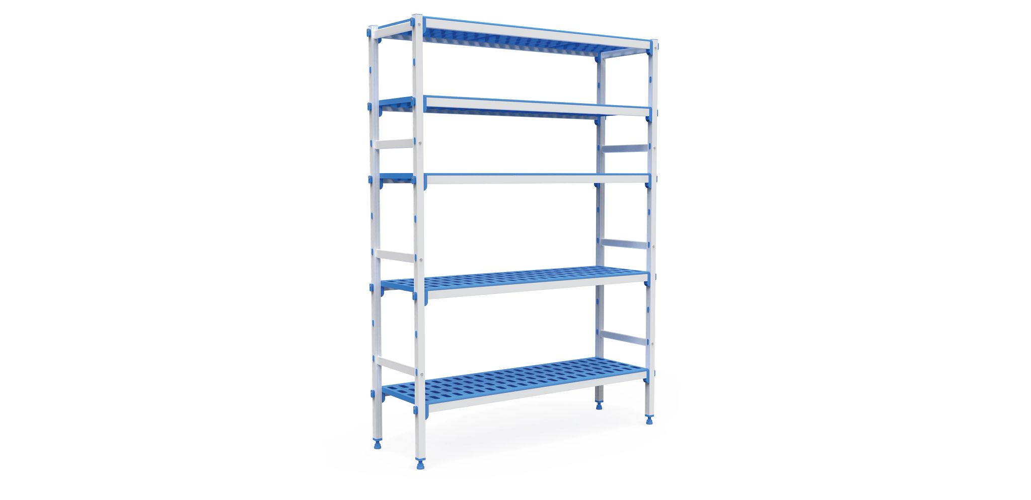 Estante Modular 5 Níveis Alumínio/Polipropileno 3040x385 mm