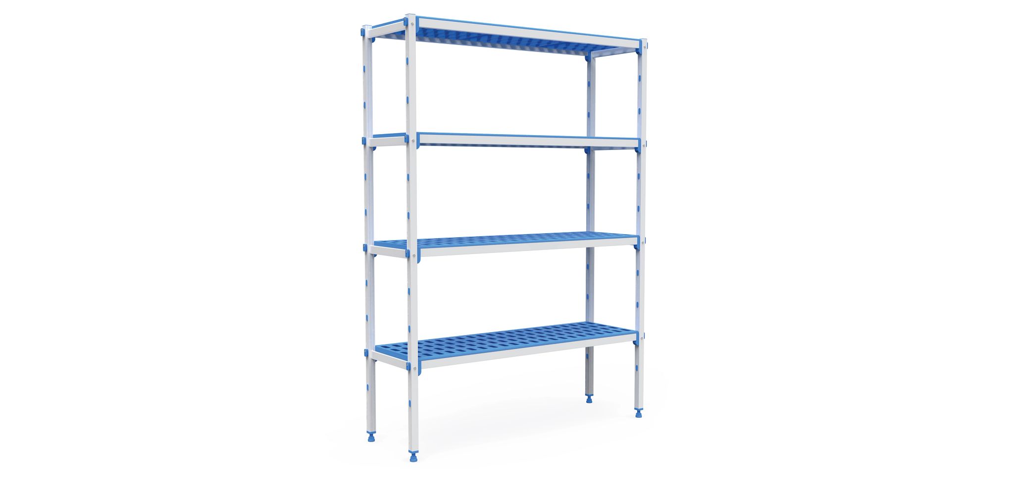 Estante Modular 4 Níveis Alumínio Polipropileno 572.5 cm
