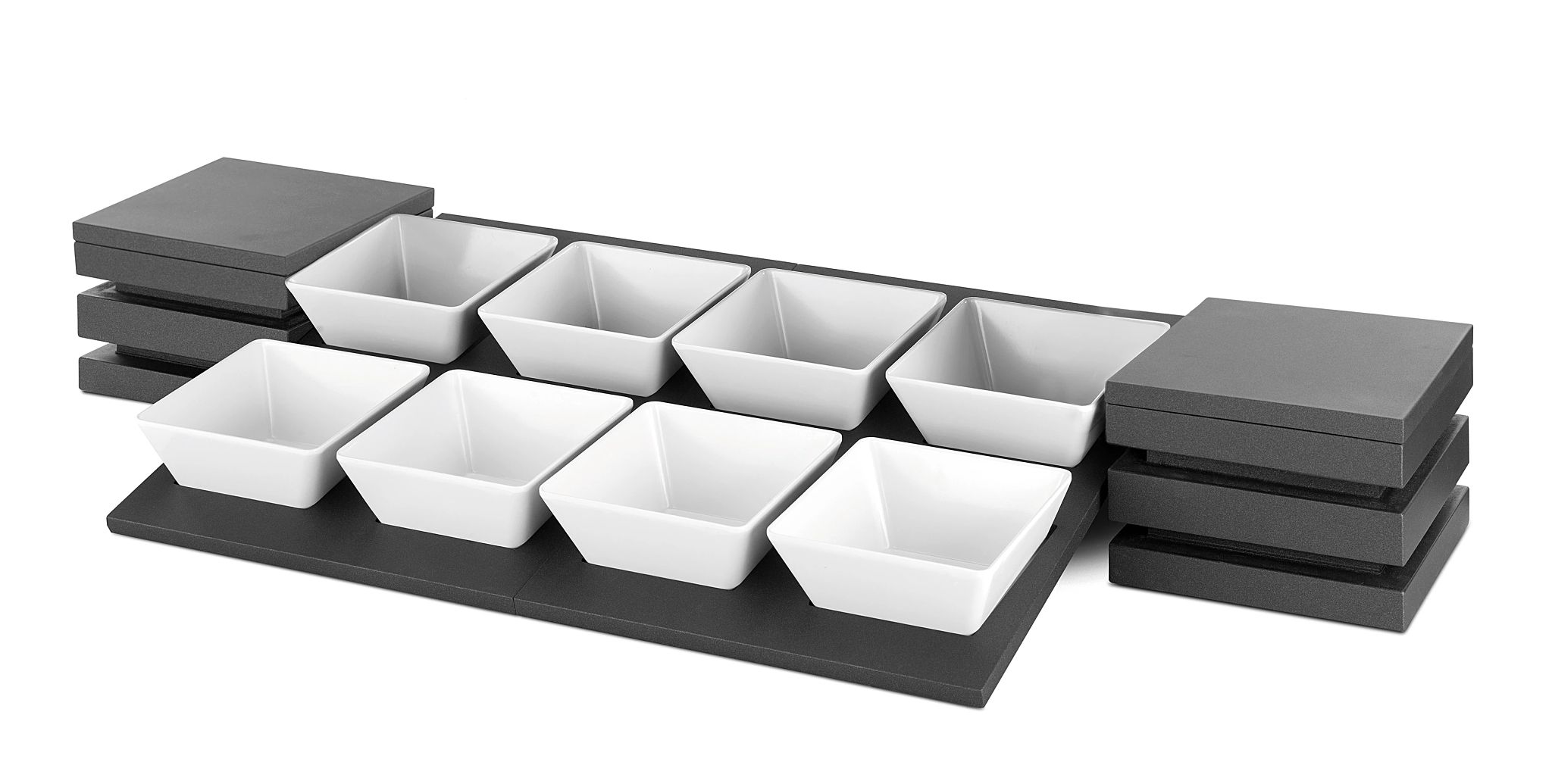 Kit Expositor Buffet para 8 Taças Quadradas 121cm