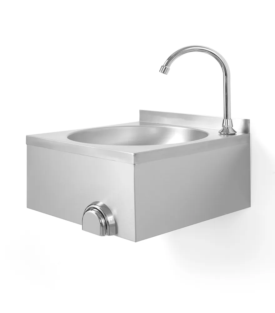 Lavatório de Mãos Acionamento por Joelho 400x400mm Aço Inox