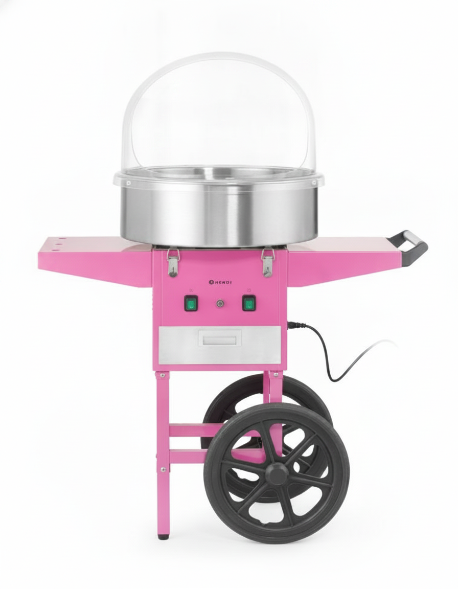 Máquina Algodão Doce com Carro 230V/1130W Rosa