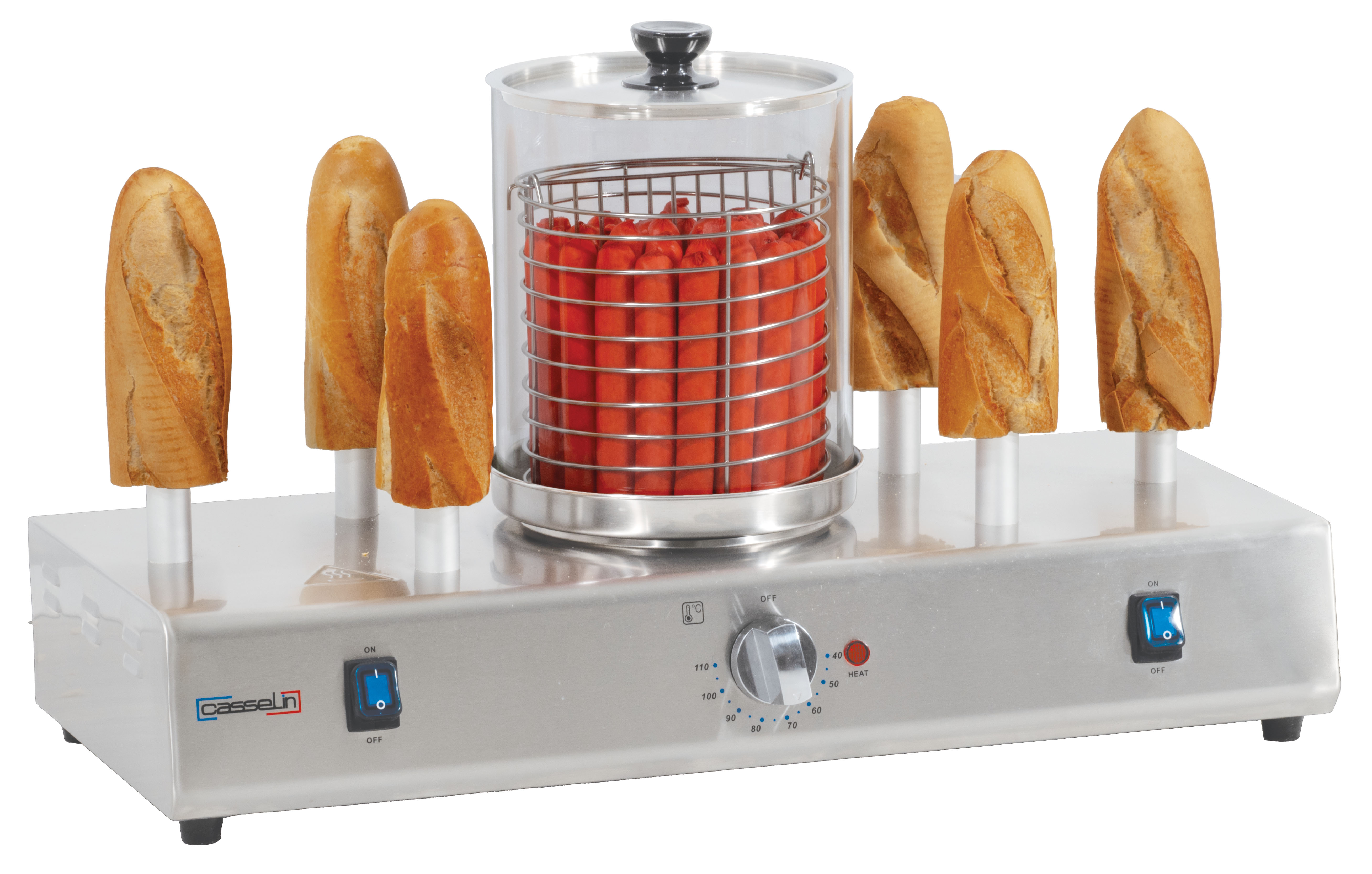 Máquina de Cachorros Quentes com 6 Espetos de Aquecimento 600W