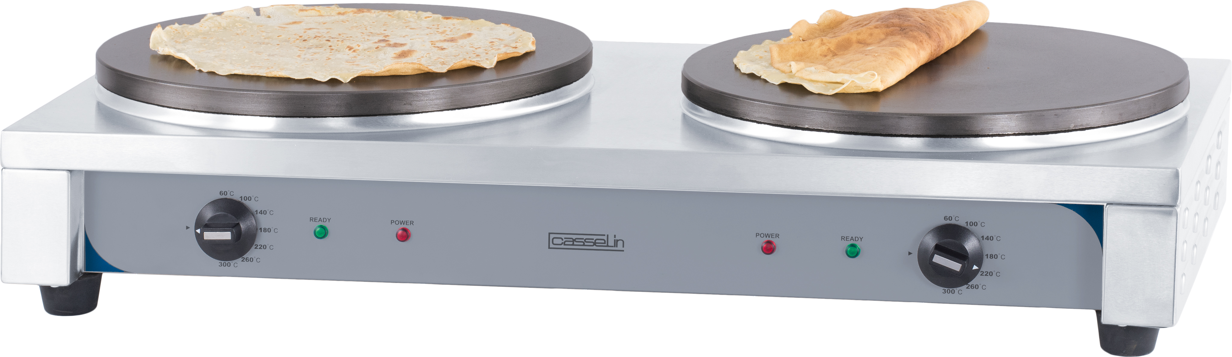 Máquina de Crepes Dupla Elétrica Ø400mm | Produção Rápida