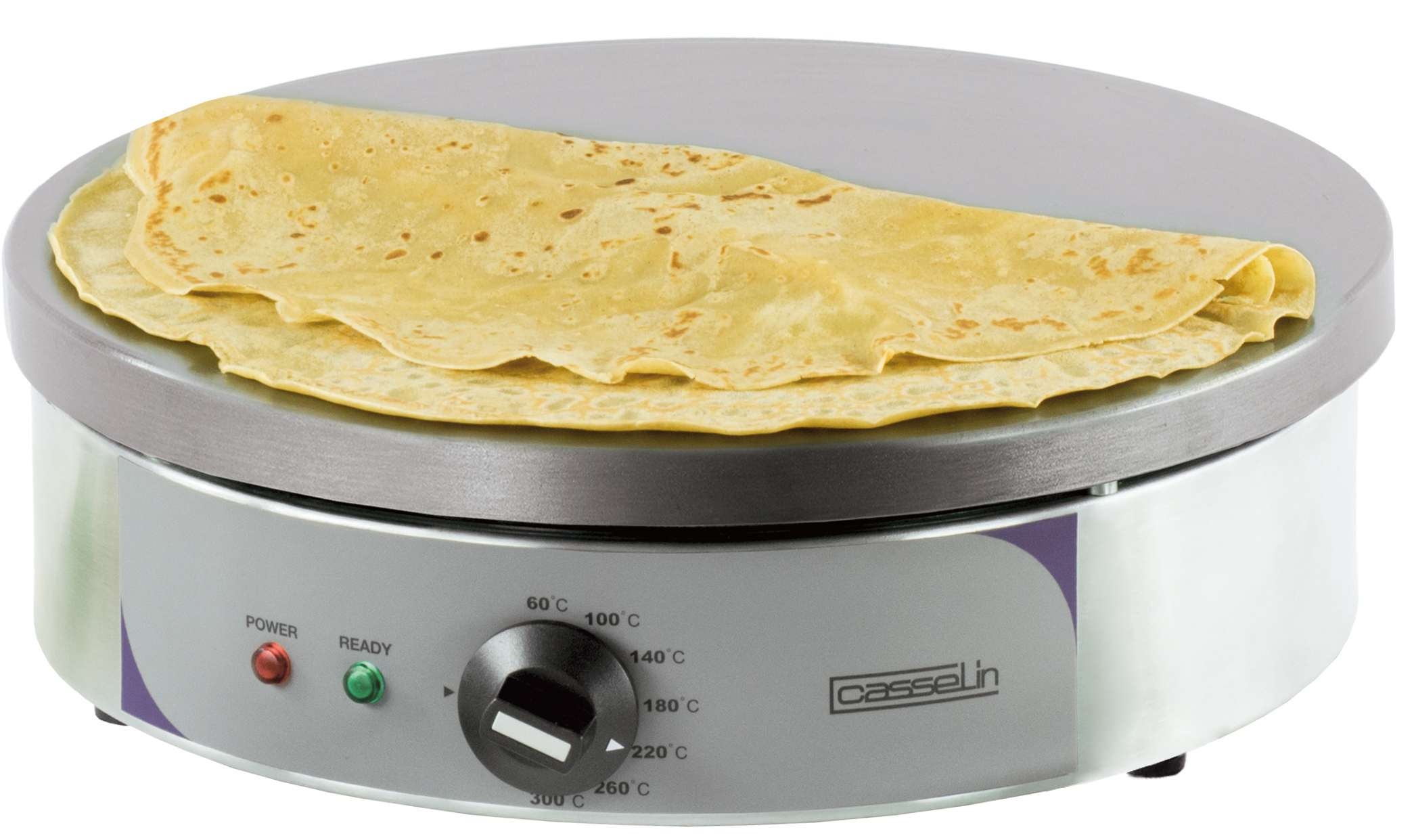 Máquina de Crepes Elétrica Profissional, Chapa Redonda Ø400mm