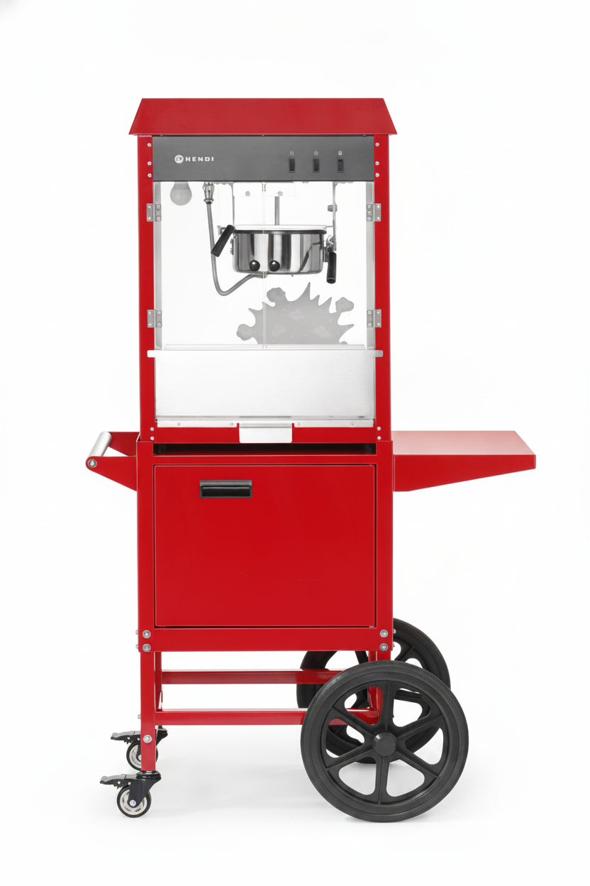 Máquina de Pipocas Elétrica com Carrinho 940x510x1553mm
