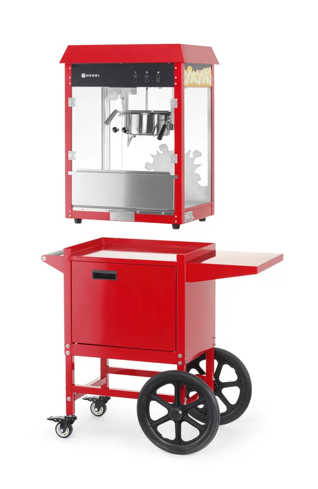 Máquina de Pipocas Elétrica com Carrinho 940x510x1553mm