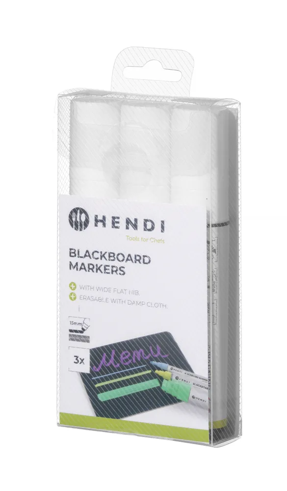 Marcadores Líquidos Brancos 15mm para Quadro de Ementas - Pack 3