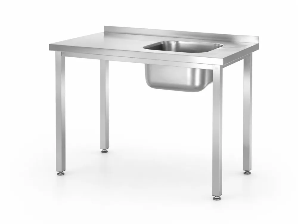 Mesa com Lava-Loiças 1000x600mm — Cuba à Direita