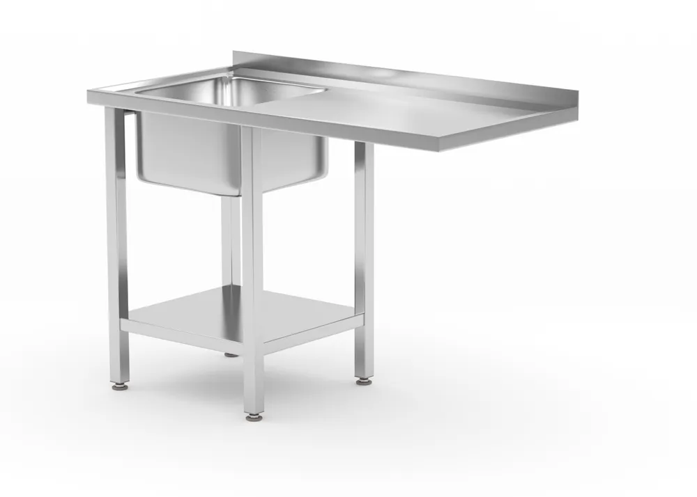 Mesa Lava-Loiça Inox 1200x700mm Esquerda com Espaço Máquina