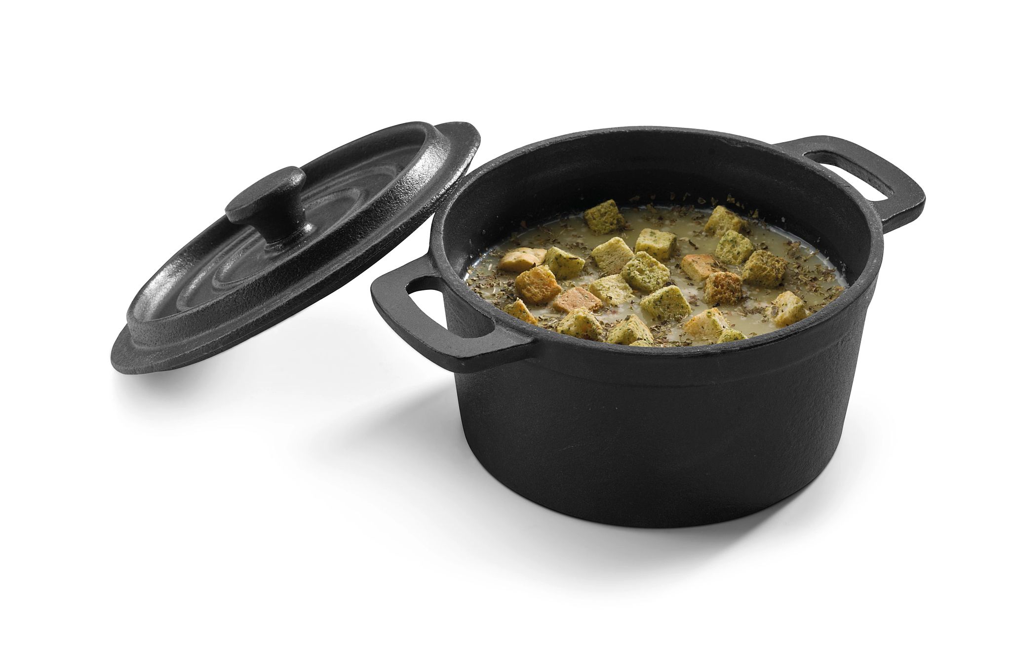 Mini Caçarola Redonda Ferro Fundido 14cm 0.6L com Tampa