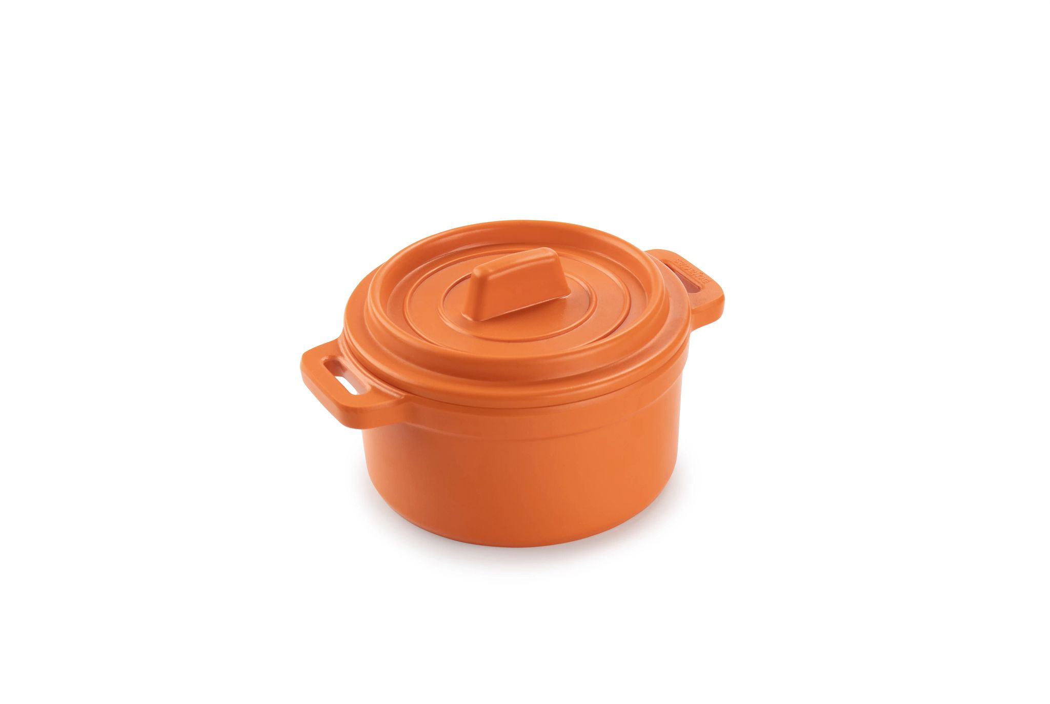 Mini Caçarola Redonda com Tampa, Melamina Laranja 10 cm
