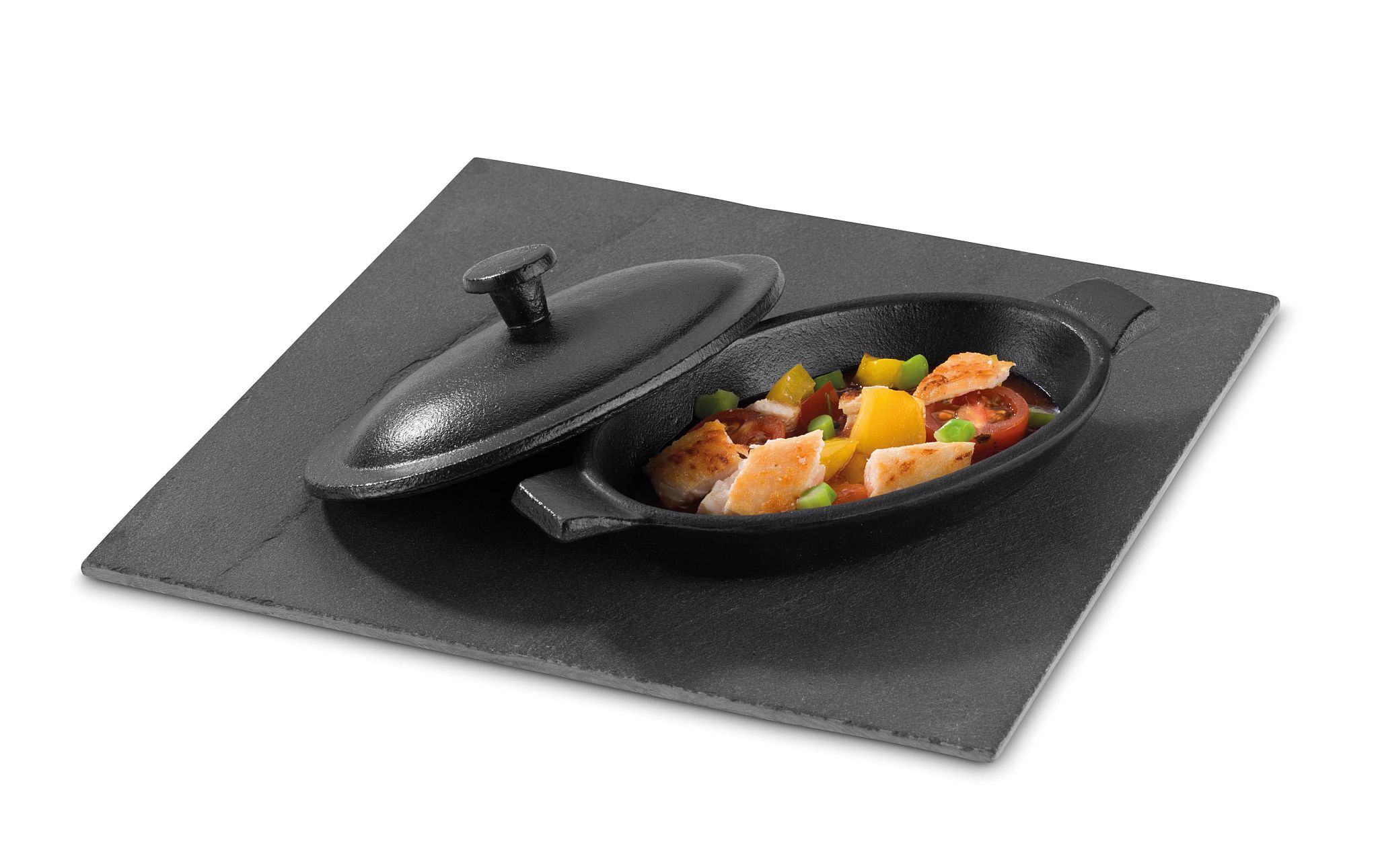 Mini Caçarola Oval Ferro Fundido 0.08L com Tampa