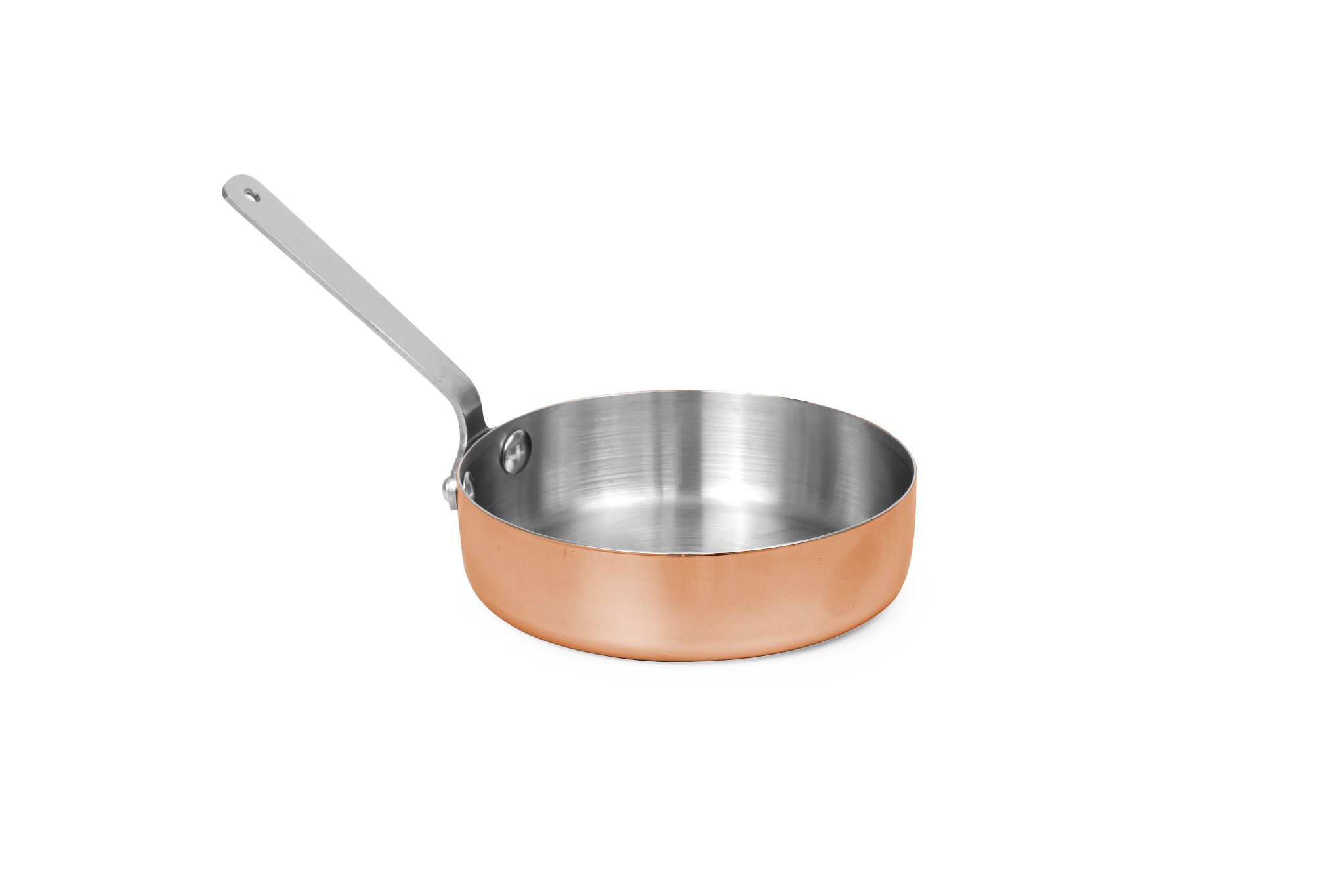 Mini Frigideira Aço Inoxidável 11 cm Acabamento Cobre