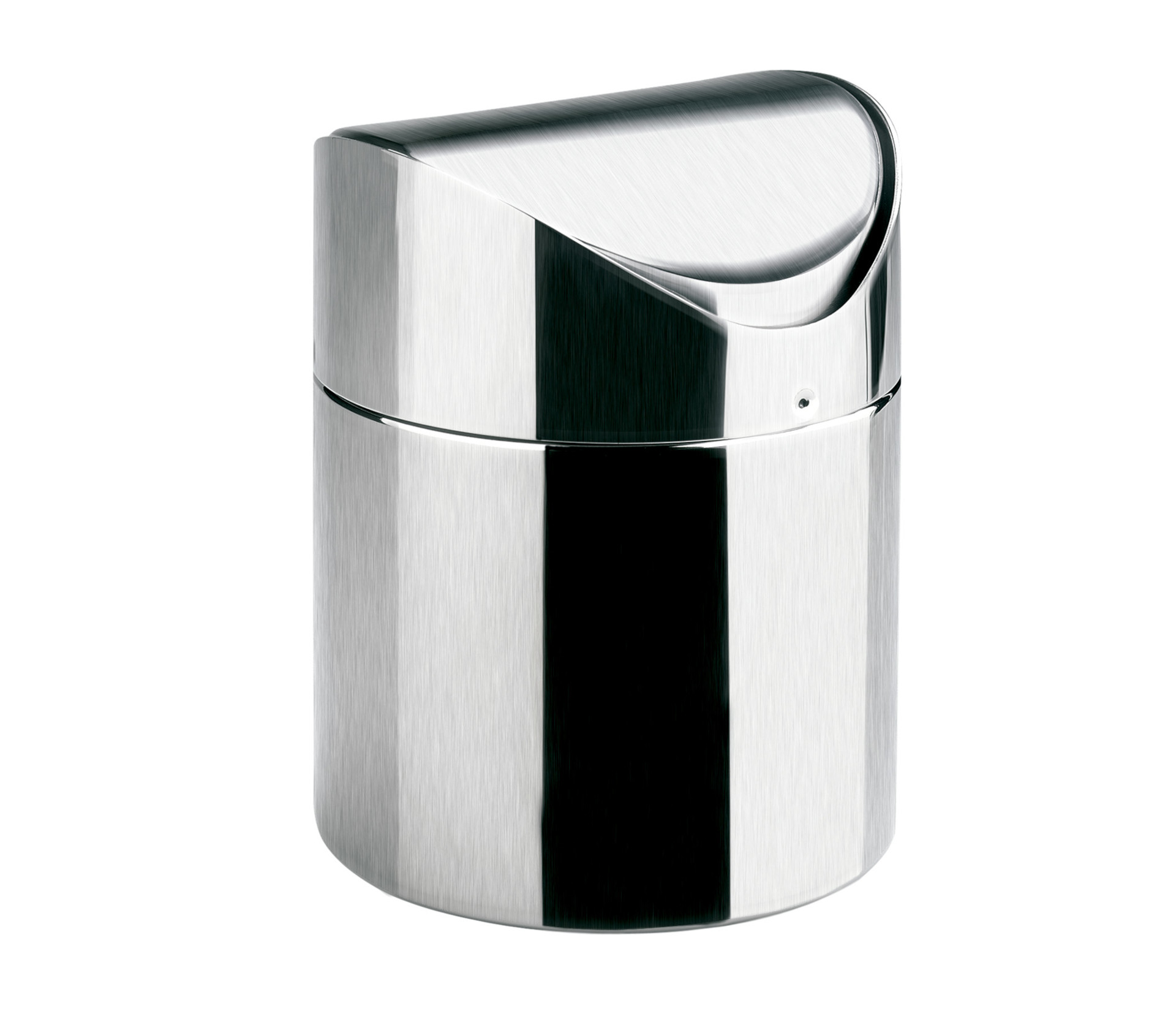 Mini Lixeira de Mesa em Aço Inoxidável com Tampa Basculante