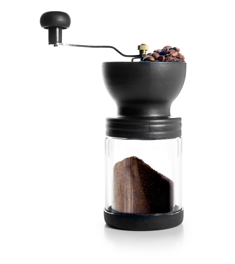 Moinho de Café Manual com Mós Cerâmicas e Corpo em Borosilicato