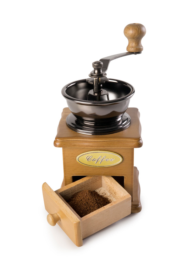 Moinho de Café Manual em Madeira e Aço para Moagem Fresca