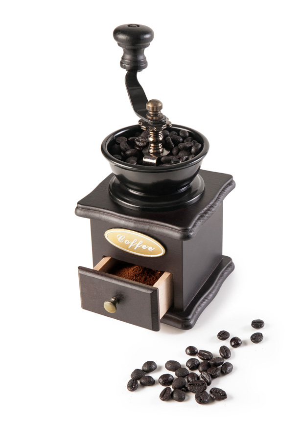 Moinho de Café Manual em Madeira e Aço para Moagem Fresca