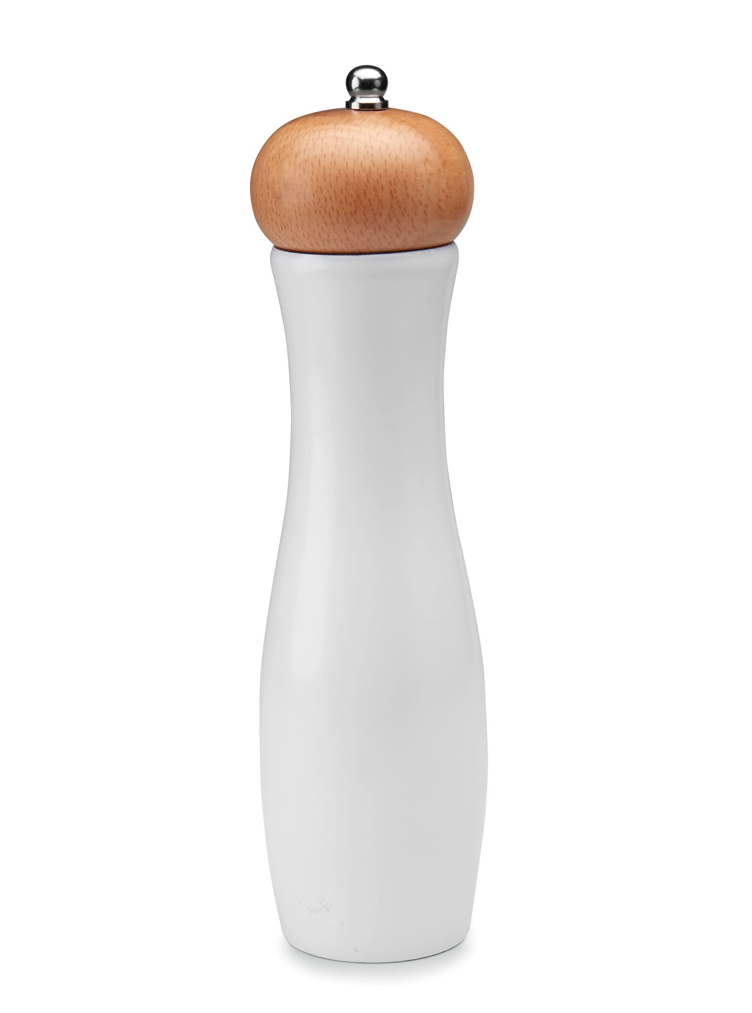 Moinho de Sal ou Pimenta Madeira 19.5 cm Base Branca