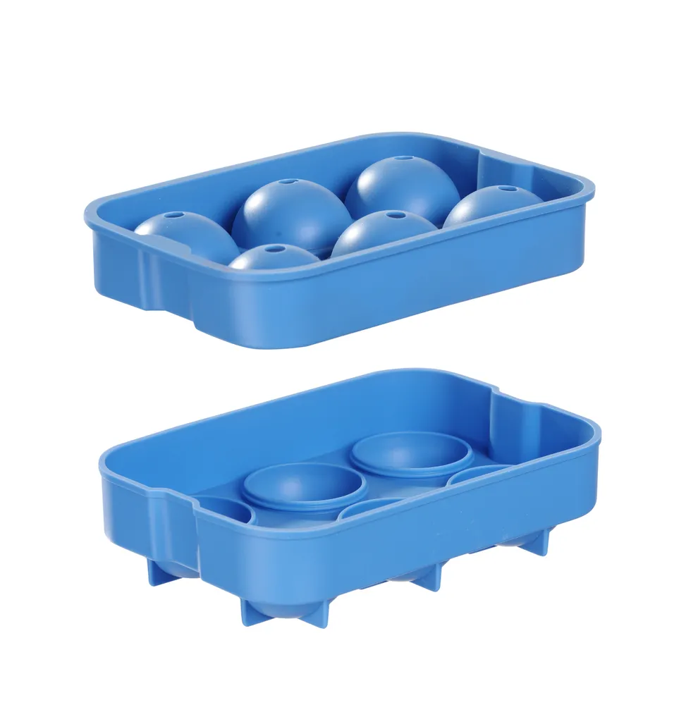 Cuvete Gelo Esférico Silicone – 6 Cubos Derretimento Lento Ø45mm