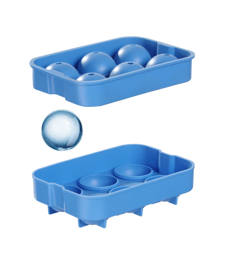 Cuvete Gelo Esférico Silicone – 6 Cubos Derretimento Lento Ø45mm