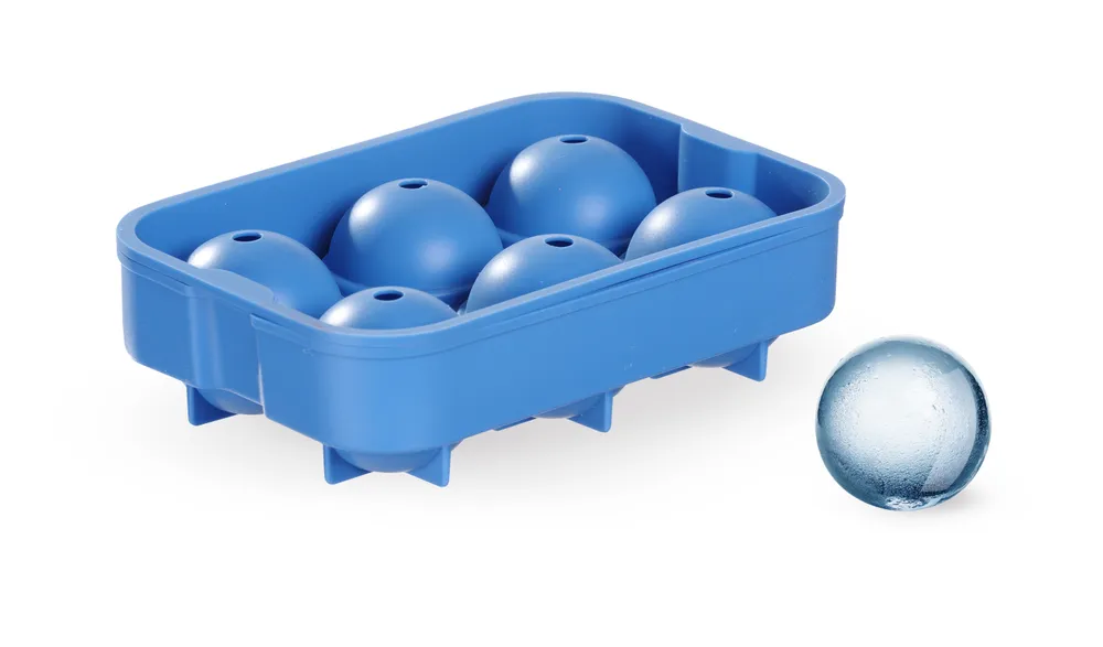 Cuvete Gelo Esférico Silicone – 6 Cubos Derretimento Lento Ø45mm