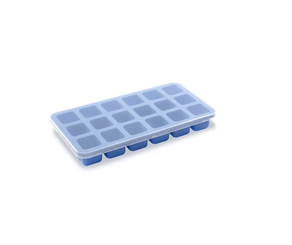 Molde de Cubos de Gelo em Silicone com Tampa - 18 Cubos (217x114mm)