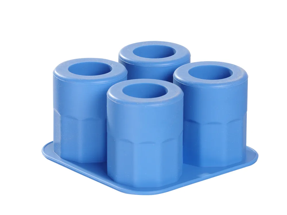 Molde Gelo Silicone Profissional para Copos Shot, 4 Unidades