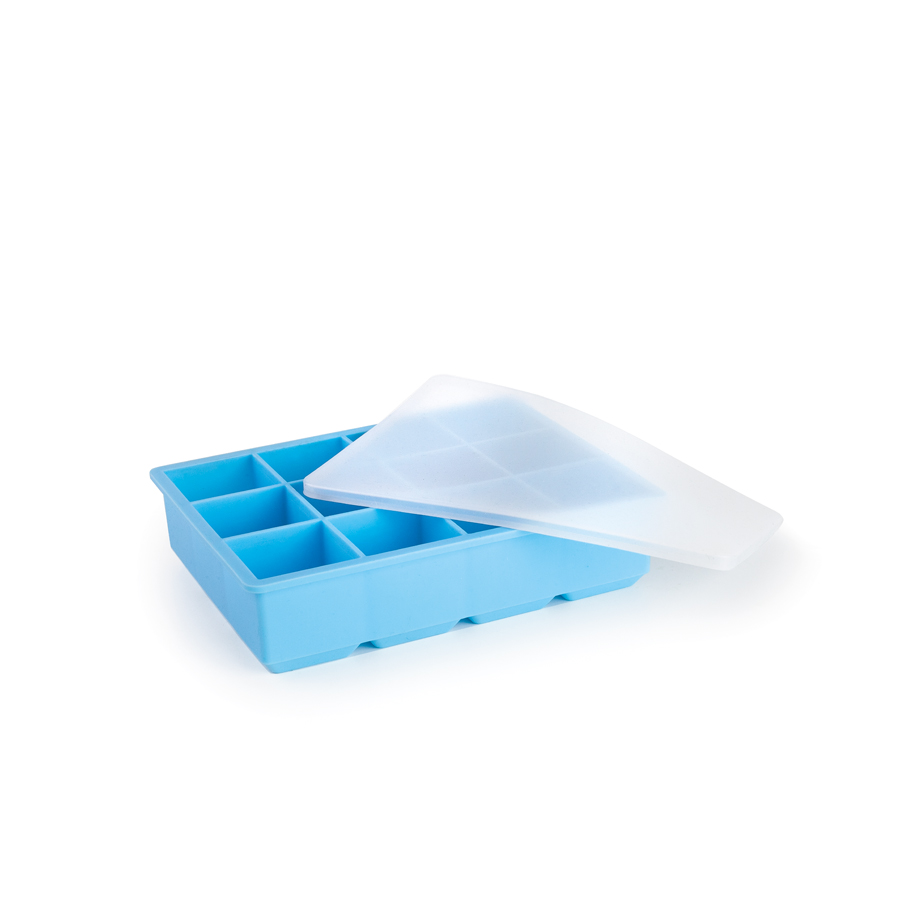 Molde Silicone para Cubos de Gelo XL, 12 Cavidades com Tampa