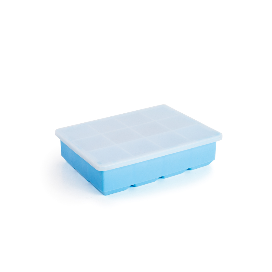 Molde Silicone para Cubos de Gelo XL, 12 Cavidades com Tampa