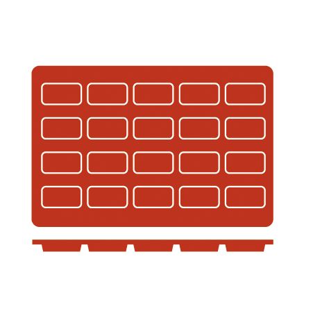 Molde de Silicone GN 1/3 para Mini Bolos - 20 Cavidades
