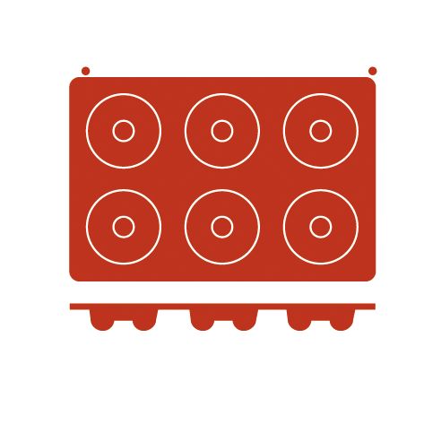Molde Savarin Silicone GN 1/3 — 12 Cavidades Ø7.2 cm
