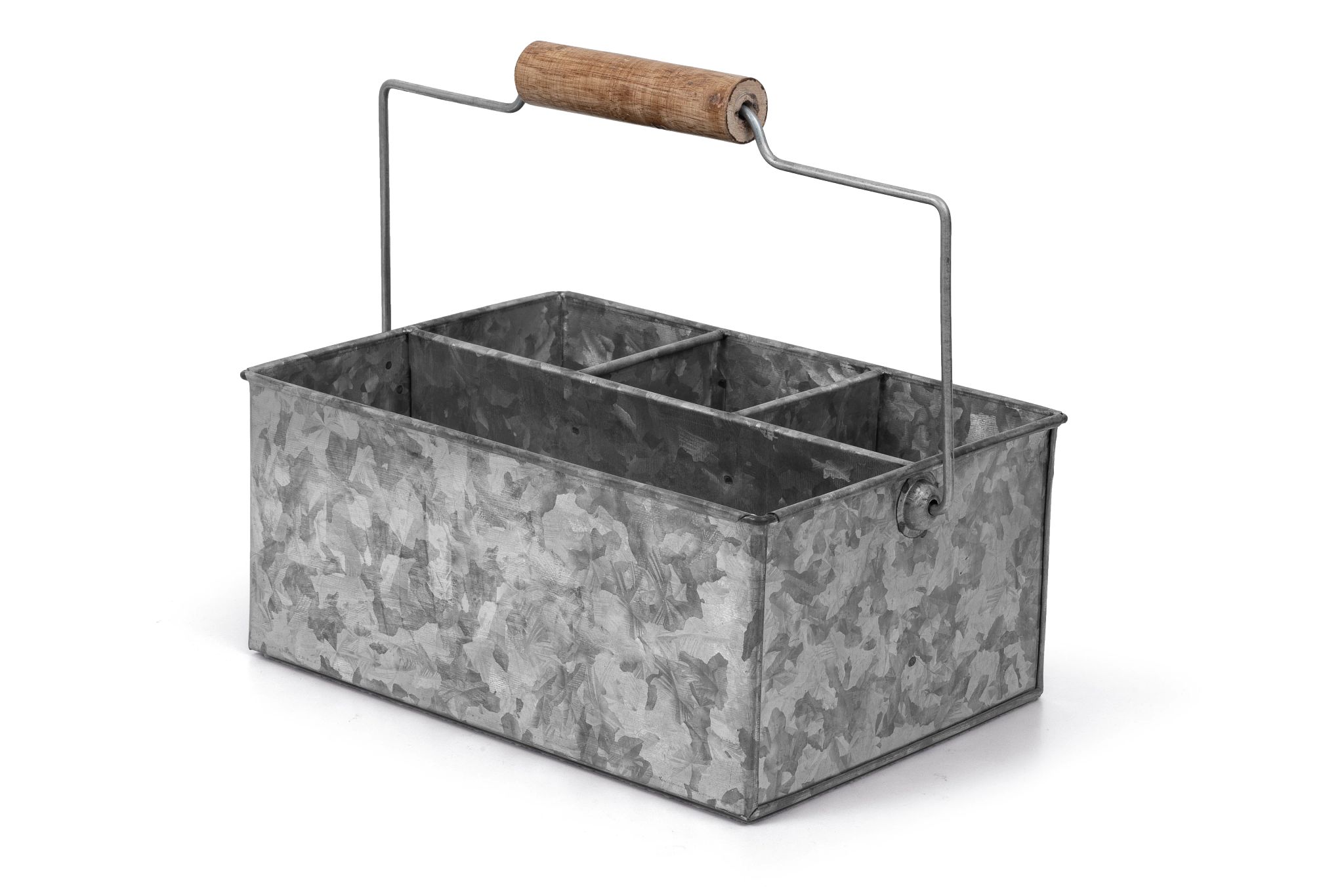 Organizador de Mesa 4 Compartimentos em Aço Galvanizado 26x18cm