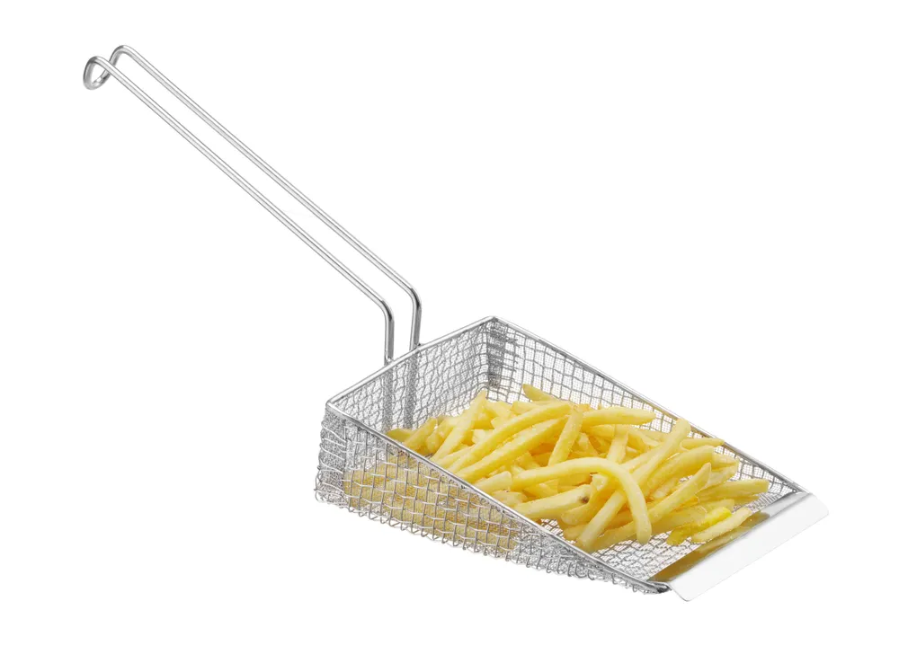 Pá para Fritos em Aço Inoxidável 335x175mm com Cabo Longo