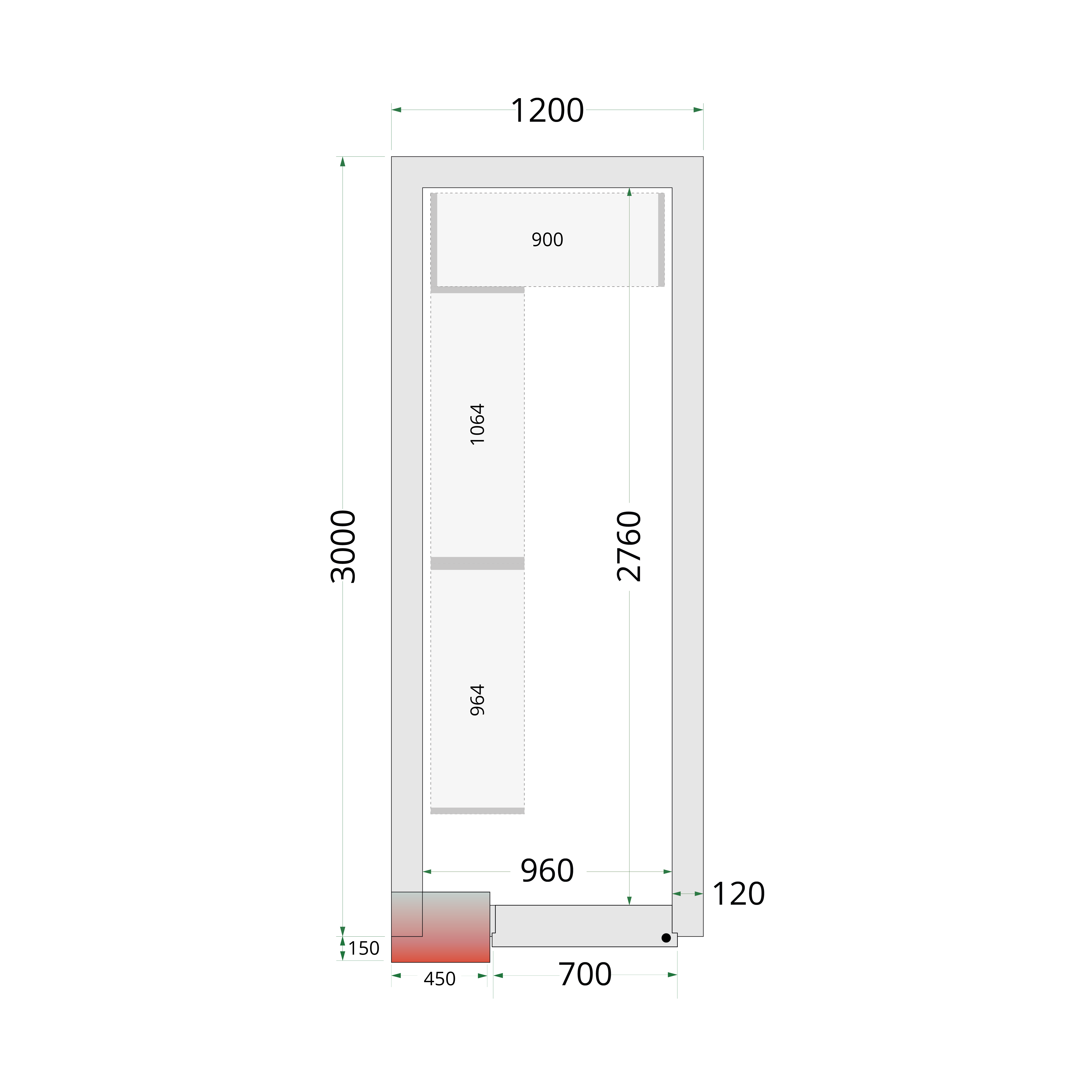 Painéis Modulares Câmara Frigorífica 120mm - 120x300x220cm