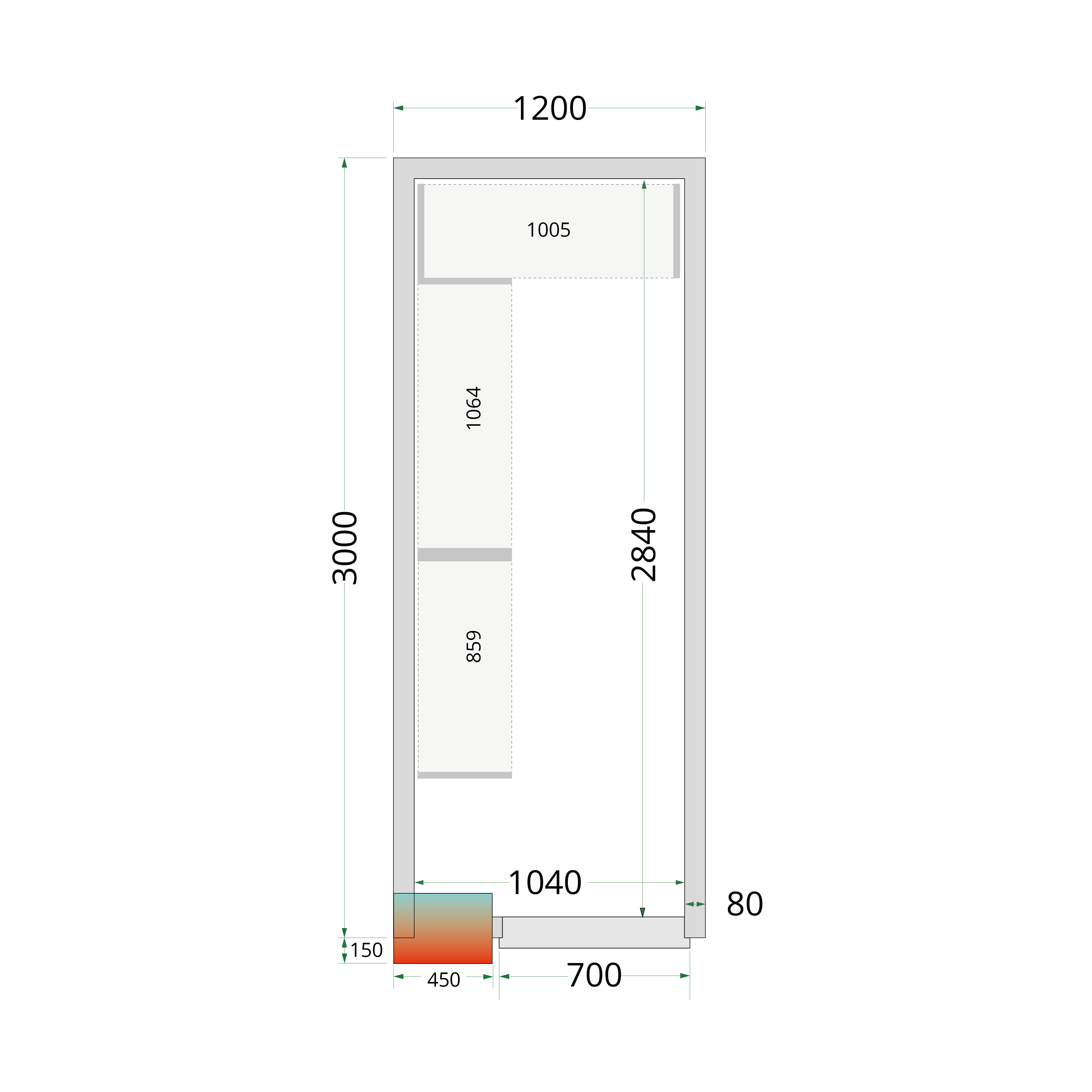 Painéis Modulares Câmara Frigorífica 120x300x220cm