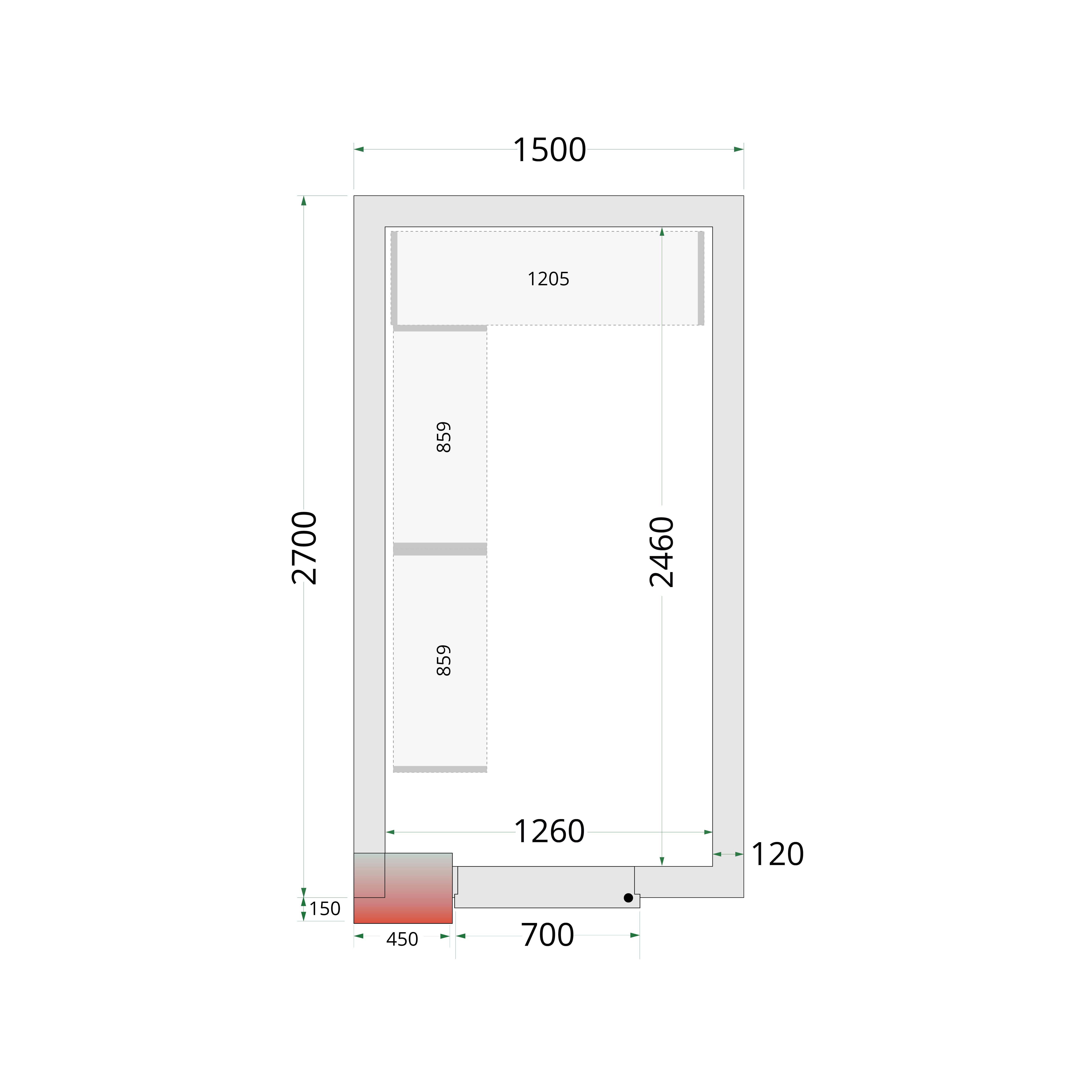 Painéis Modulares para Câmara Frigorífica 1500x2700x2200mm